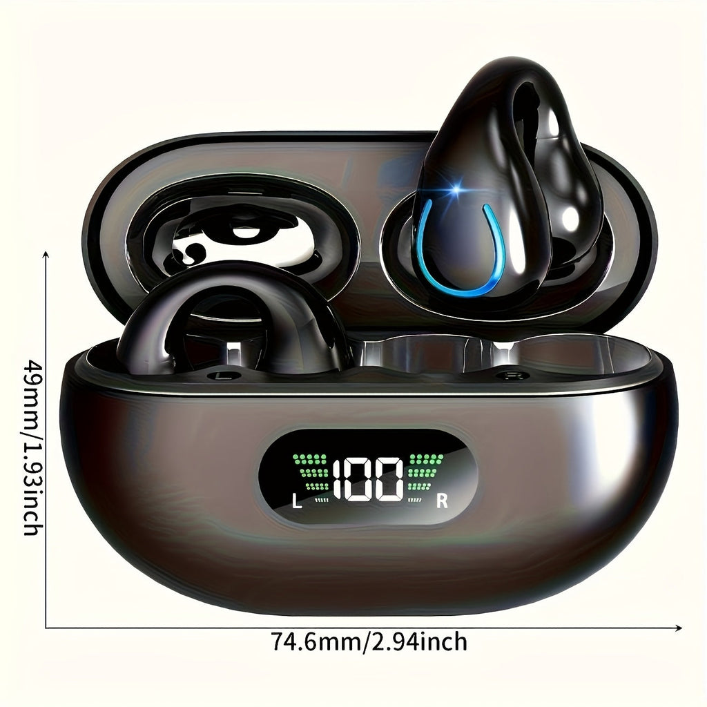 Open-Ear Wireless Earphones Bluetooth 5.4 TWS 360 Degree Ambient Awareness ENC Clear Calls Touch Control All-Day Comfort Sport Fitness Earbuds Secure Fit Truly Open Design