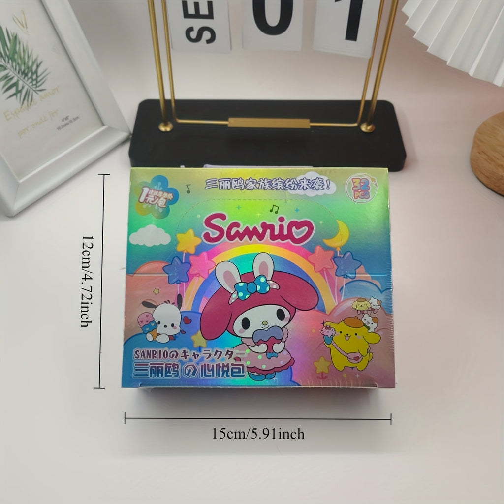 Sanrio Character Collectible Trading Cards - 1 Box 32 Random Packs | Hello Kitty My Melody Kuromi & More, High-Quality Cardstock Fan Gift, Birthday Christmas Present for Girls & Sanrio Fans