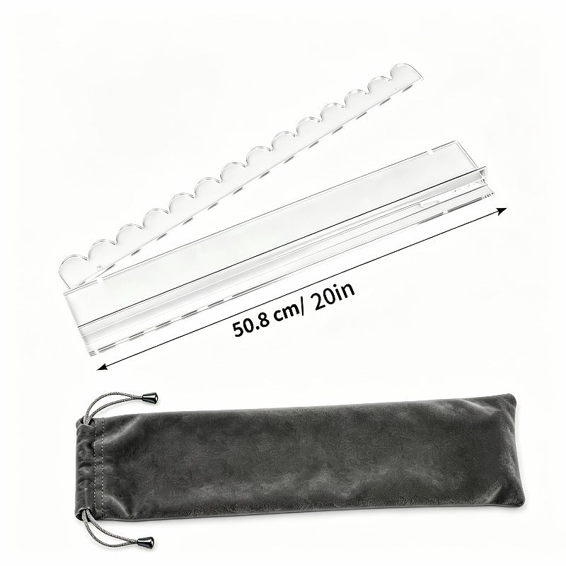 American Mahjong Disc Set 4 Pieces 20 Inch Transparent Acrylic Racks U-Shaped Push Plate Heavy Duty Non-Slip with Storage Bag Game Accessories for Mahjong Table