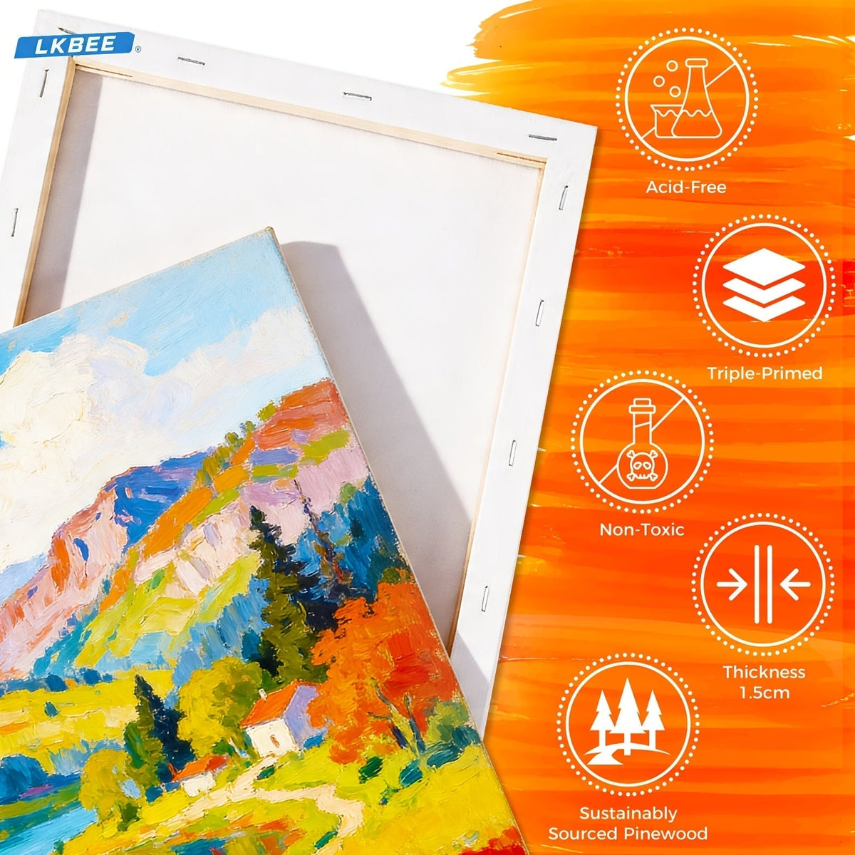 Stretched Canvas Board Set Round & Square Multi-Size Combo – 5 to 20 Piece Packs in 10x10, 11x14, 12x12, 16x16 & More – Ideal for Acrylic Pouring, Wet-on-Wet, Oil Painting & Classroom Teaching