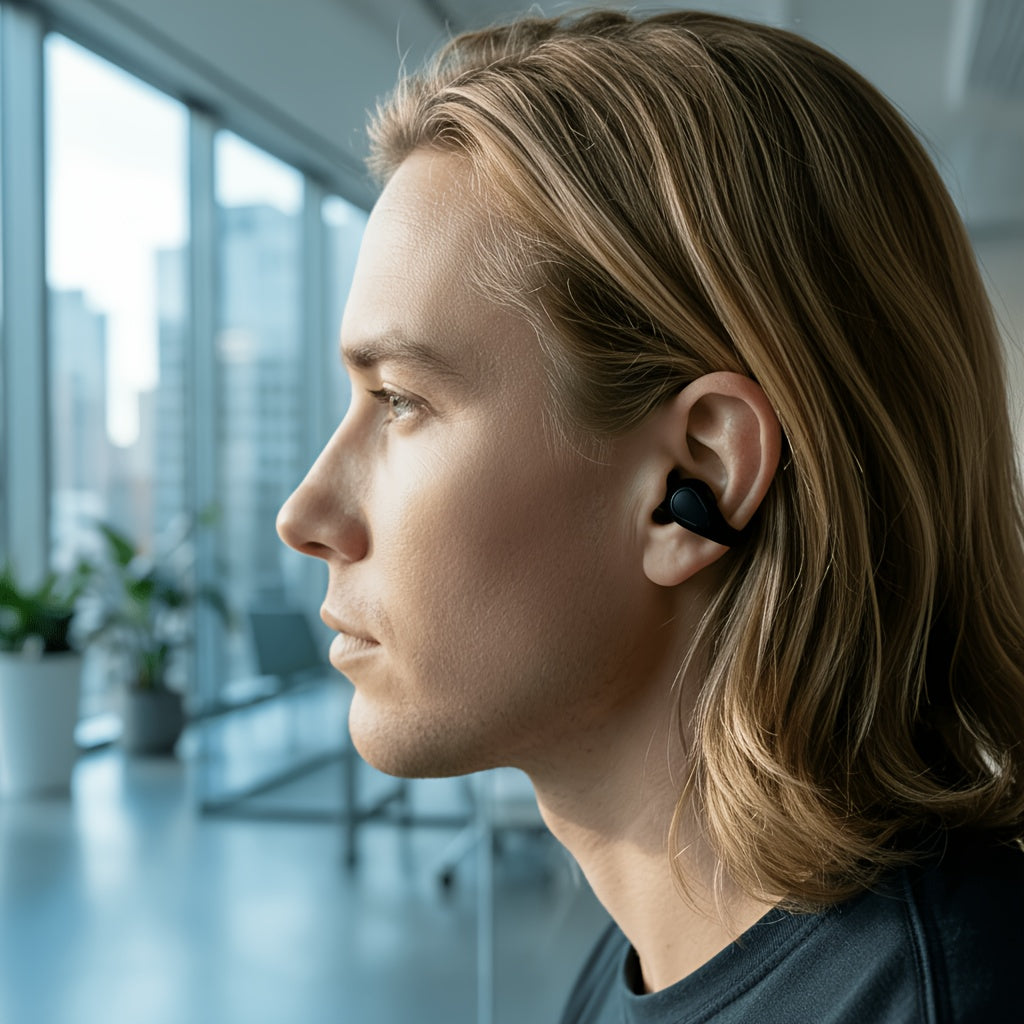 Open-Ear Wireless Earphones Bluetooth 5.4 TWS 360 Degree Ambient Awareness ENC Clear Calls Touch Control All-Day Comfort Sport Fitness Earbuds Secure Fit Truly Open Design