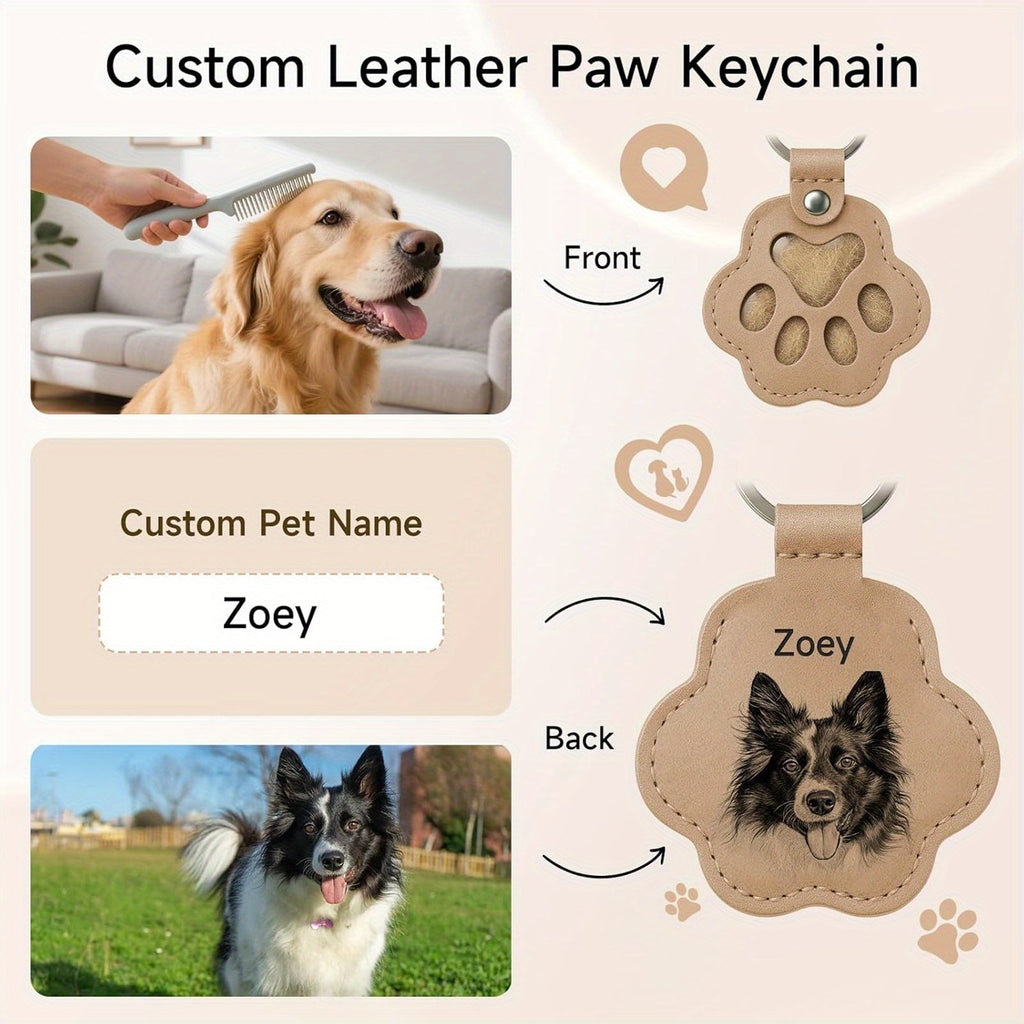 Personalized Pet Hair Souvenir Keychain - Custom Pet Avatar Hair Collection Keychain, Cute Dog & Cat Design Gift for Pet Lovers, Durable Pet Keepsake for Christmas Halloween Birthday