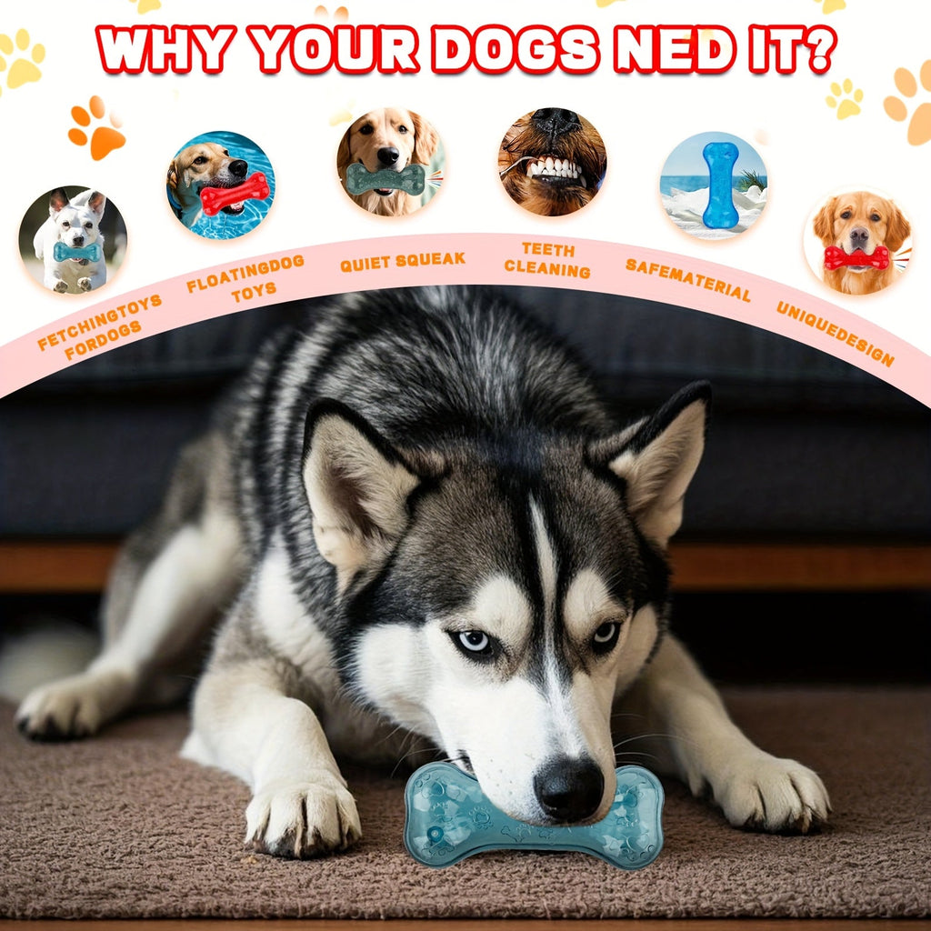 Squeaky Dog Chew Toy – Fun & Cute Interactive Squeaker Toy for Dogs, Reduces Boredom & Anxiety, Engages Chewing Instinct, Durable Dog Play Toy for Small Medium Large Dogs, Multiple Colors incl. Glow-in-Dark