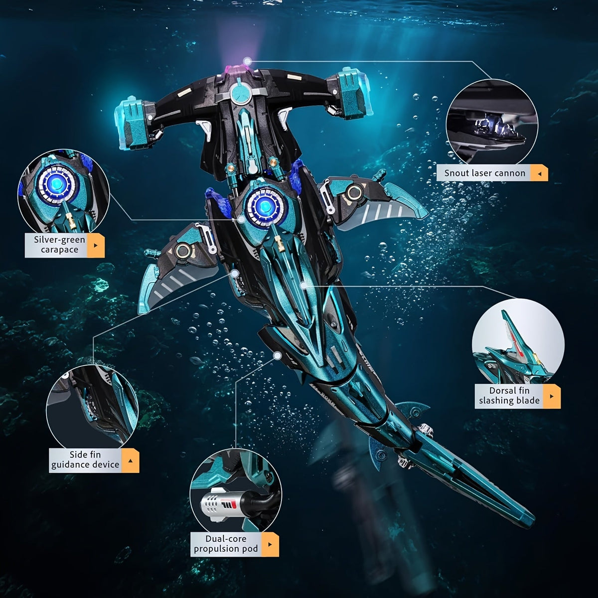 ROBOTIME Hammerhead Shark 3D Puzzle Mechanical Model Building Kit STEM Project No Battery Required Unique Desk Decor DIY Craft Gift for Teens Adults 14+