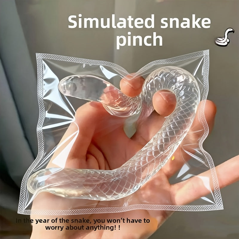 Squishy Snake Head Clip Fidget Pop Toy Transparent TPR Slow-Rising Stress Relief Sensory Toy Desktop Prank Novelty Gift for Kids Adults Ages 2+