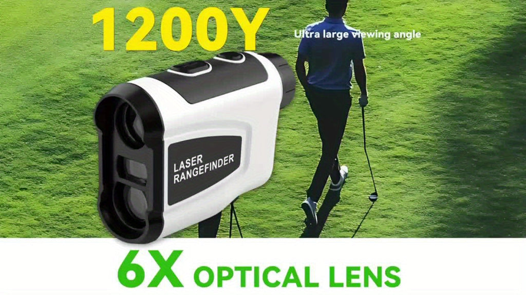 1200 Yard Laser Golf Rangefinder 6X Magnification Slope Switch Pulse Vibration Target Lock Trajectory Compensation Type-C Rechargeable for Golf and Hunting