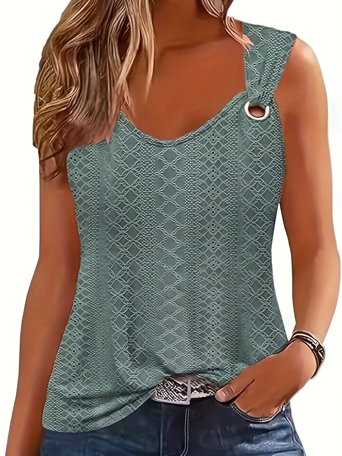 Women's V-Neck Sleeveless Tank Top – Casual Loose Comfortable Summer Vest, Trendy Lightweight Tops for Women, 5 Colors, Sizes S-XL, Everyday Casual Wear