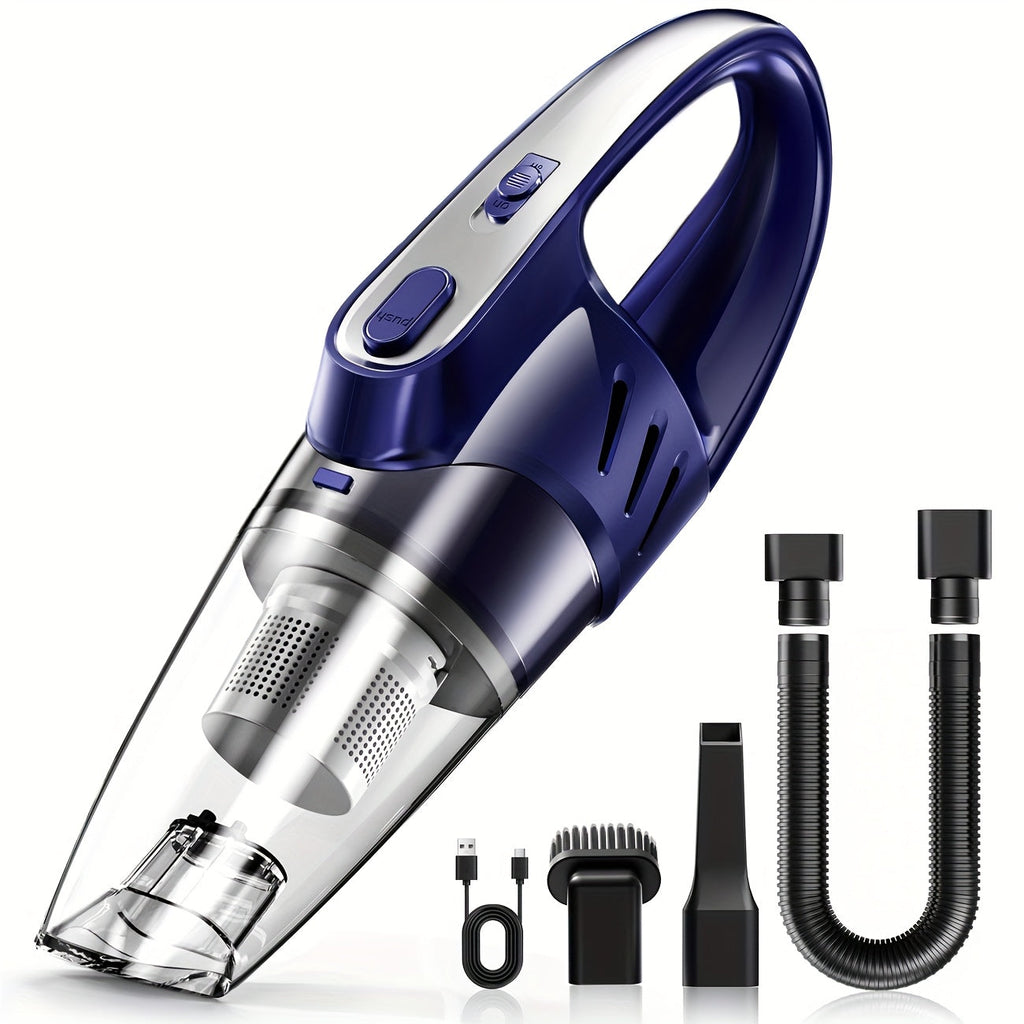 Handheld Car Vacuum Cleaner 6000PA 2000mAh Rechargeable 40dB Low Noise 5 Accessories for Car Home Pet Hair Pink