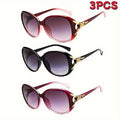 3 Pairs Oversized Blackout Sunglasses for Women – Fashion Anti-Glare Retro Sunglasses Set for Halloween, Christmas Costume, Parties & Daily Wear