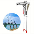Stainless Steel Fishing Rod Holder with 360° Rotation – Rust-Proof Spring Clamp Ground Stand, No Assembly Required, High Sensitivity Bank Fishing Rod Bracket for All Rod Sizes, 35x17cm