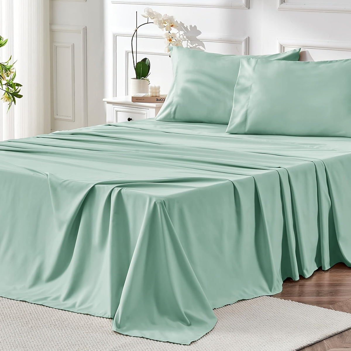 4-Piece Microfiber Bed Sheet Set Deep Pocket – Ultra Soft Breathable Hotel-Grade Sheets, Fade & Shrink Resistant, All Season, Twin Full Queen King, Multiple Colors