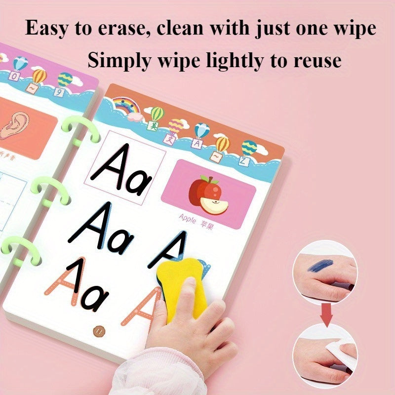 Erasable Reusable Whiteboard Activity Cards for Kids – 33-Page Pen Control Training Thinking Puzzle Toy with 2 Whiteboard Pens | Writing Tracing Practice for Preschoolers & Early Learners | Holiday Gift