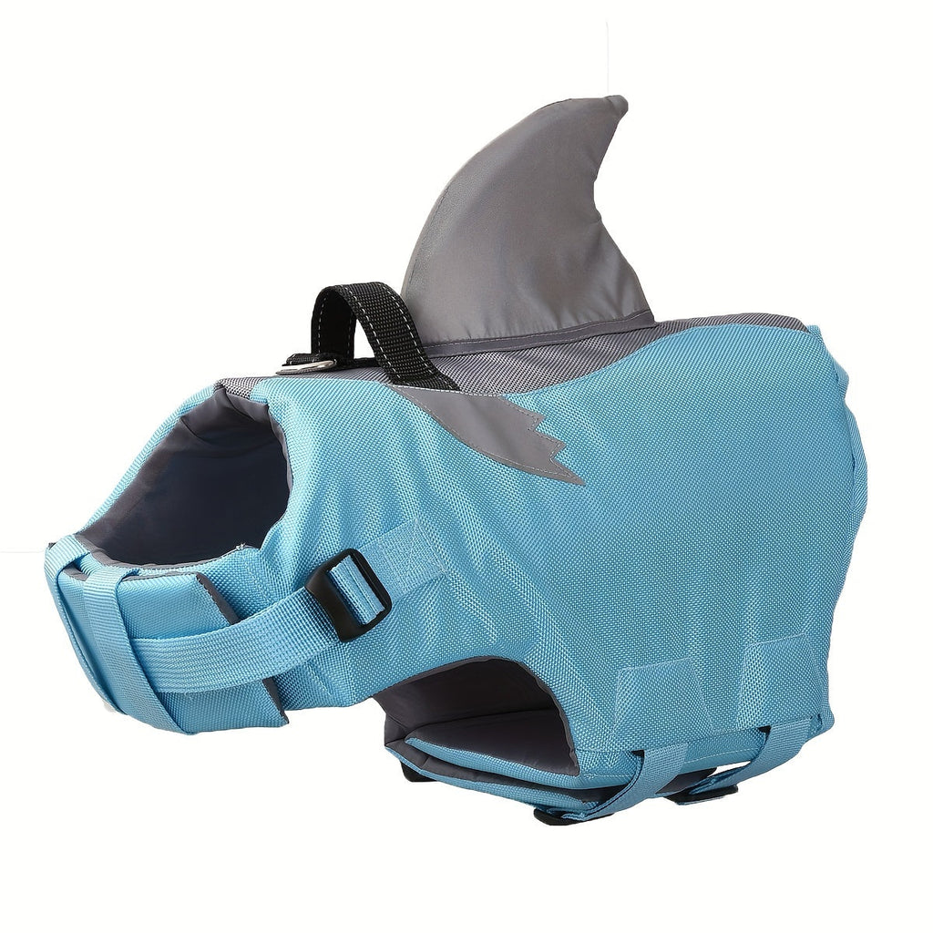 Shark Shape Dog Life Jacket for Swimming, Reflective Adjustable Pet Safety Vest with Rescue Handle for Small to Large Dogs, Lightweight Dog Life Preserver for Pool Beach Lake Boating, XS to XXL