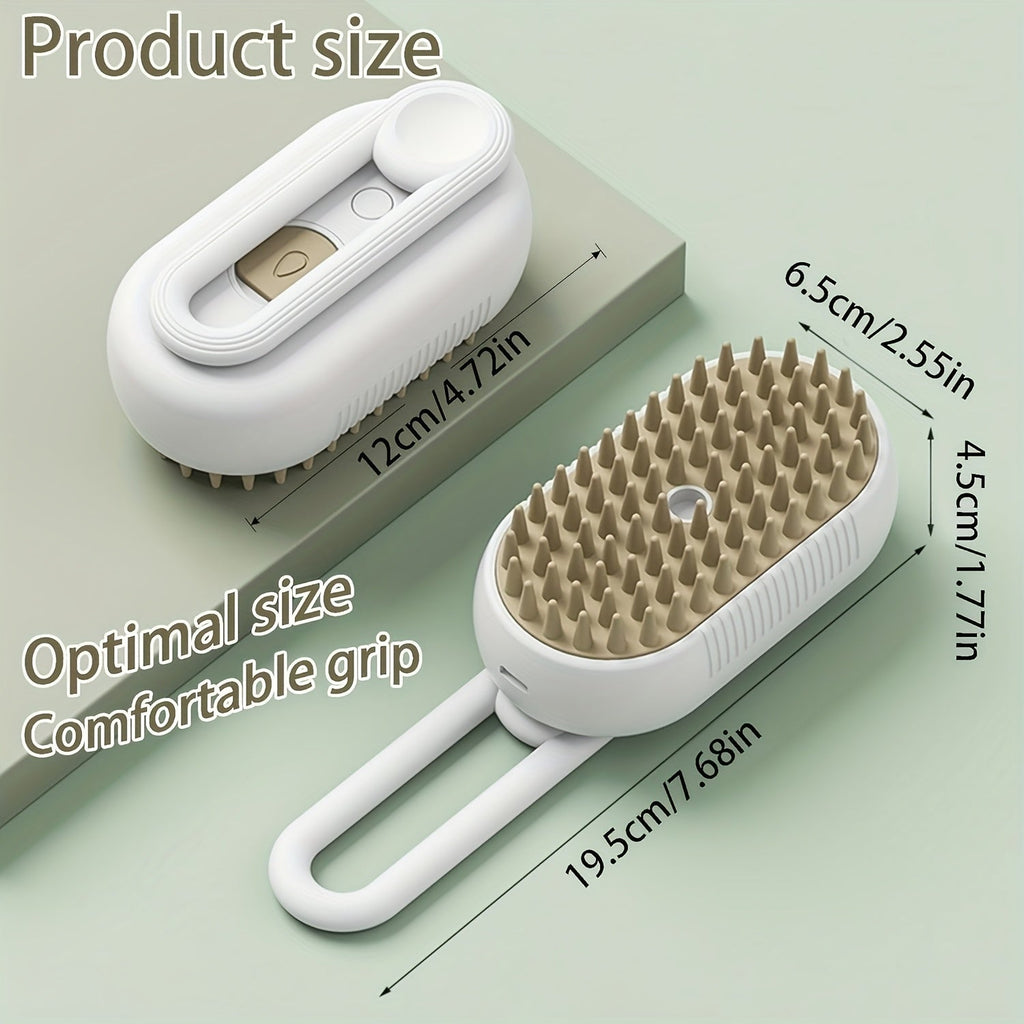 3-in-1 Self-Cleaning Pet Grooming Brush with Steam Spray - Deshedding Tool for Cats & Dogs, One-Click Hair Removal, 2026 New Model