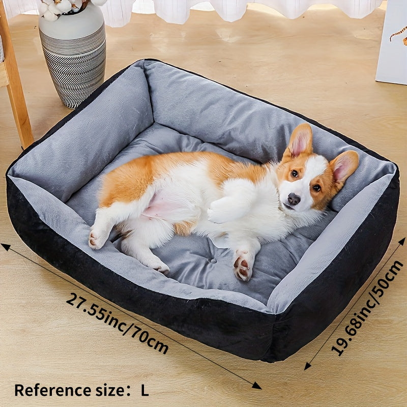 All-Season Dog & Cat Bed with High-Rebound PP Filling – Orthopedic Plush Pet Mattress for Small Medium Large Dogs and Cats, 5 Sizes, Calming Anti-Anxiety Washable Pet Bed