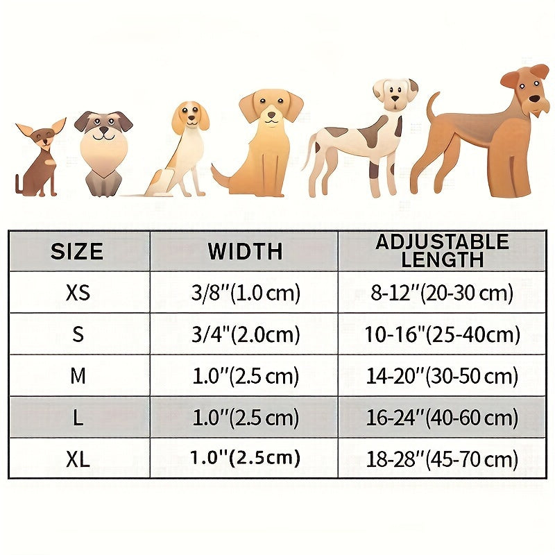 Reflective Adjustable Dog Collar for Small Medium Large Dogs & Cats – Safety Night Visibility Pet Collar with Durable Buckle, Comfortable Everyday Dog Collar