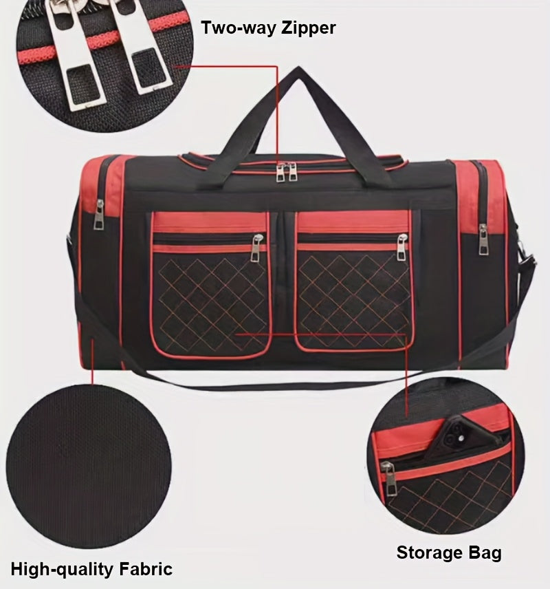 Large Capacity Travel Duffel Bag for Men & Women – Heavy-Duty Gym Bag with Multi-Pocket Design, Adjustable Shoulder Strap & Zipper Closure for Fitness, Weekend Trips, Business Travel & Outdoor Use