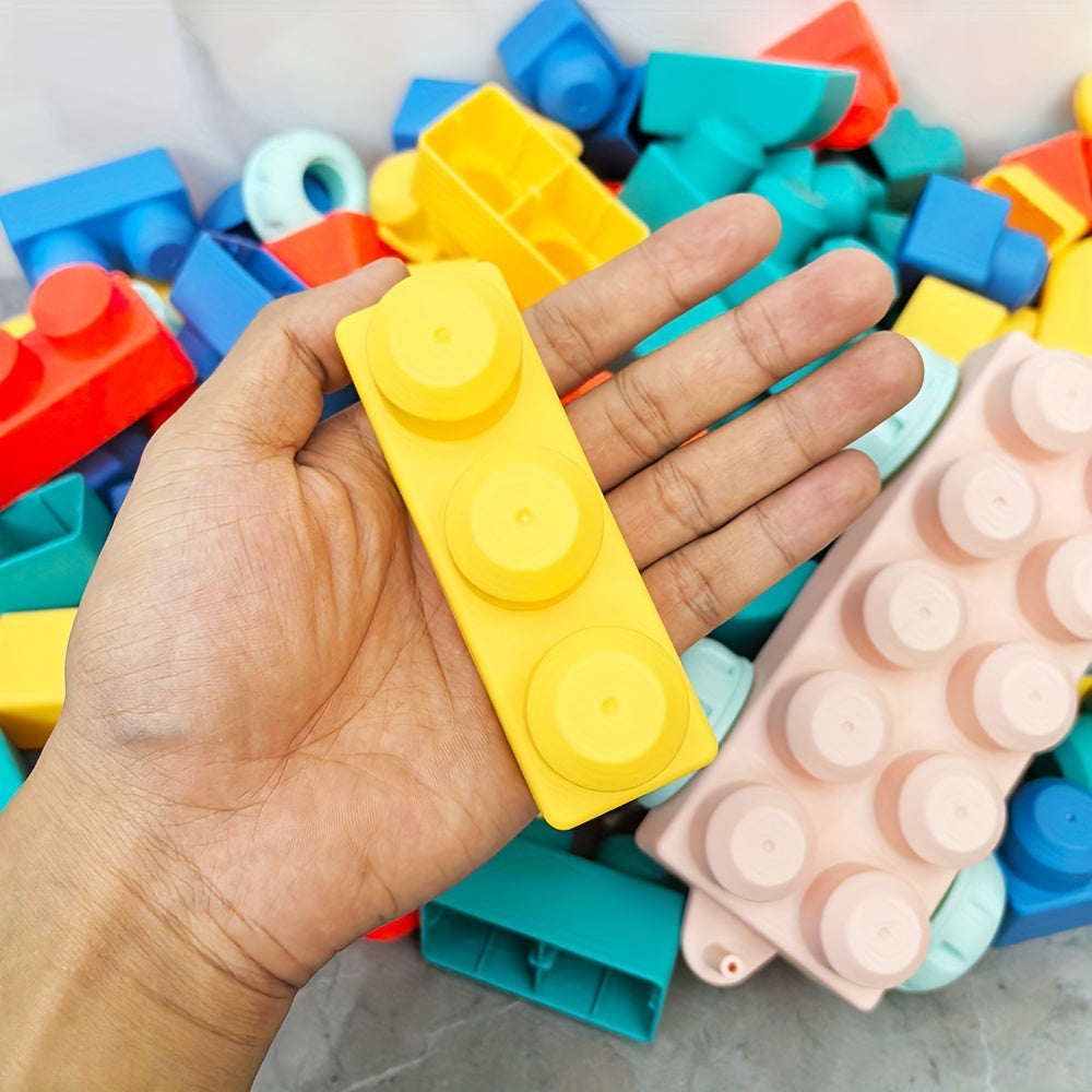 Large Granule Building Blocks Puzzle Toy for Toddlers & Kids - Big Brick STEM Construction Set for Brain Training, Fine Motor & Grasping Skills, 25 / 50 / 90pcs Bulk Pack, Birthday & Holiday Gift, Random Color
