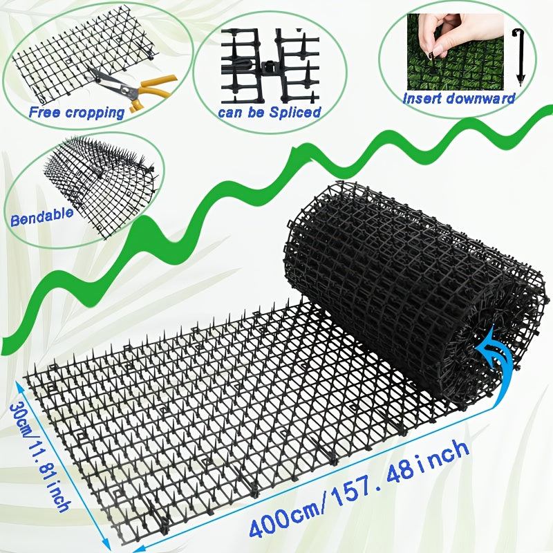 Cat Scat Mat with Plastic Spikes – 6.5ft or 13.1ft Outdoor & Indoor Cat Deterrent Mat, Keeps Cats Off Garden Beds, Yard, Couch & Furniture, Humane Cat Repellent Spike Strip, Flexible & Durable