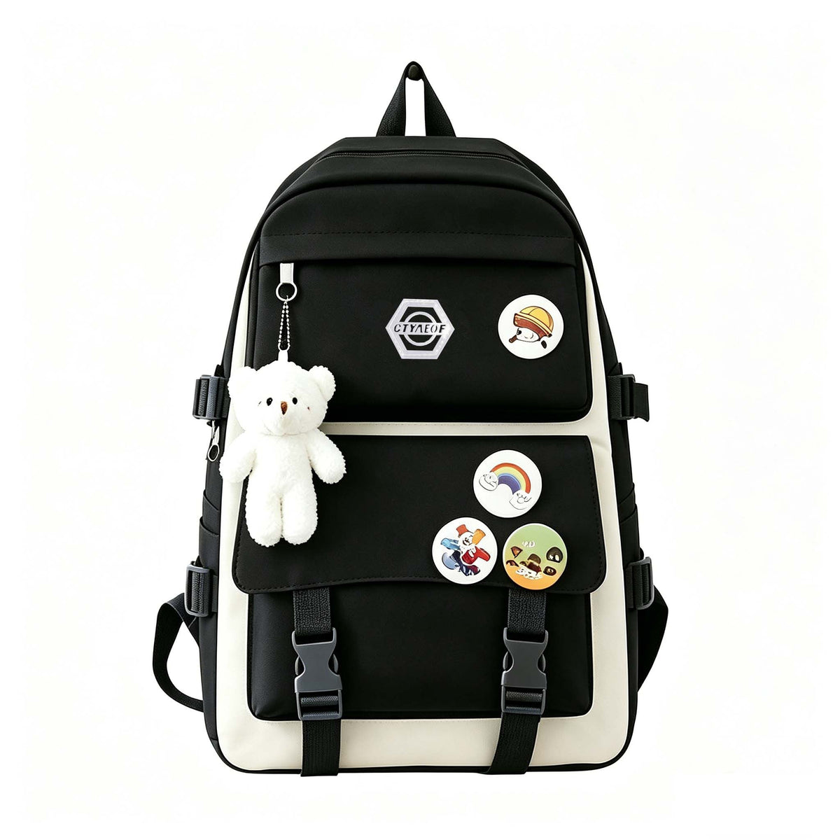 5-Piece Girls School Backpack Set Cute Lightweight Daypack with Tote Bag, Pencil Case & Coin Purse - Durable Student Backpack for School, Hiking & Casual Use