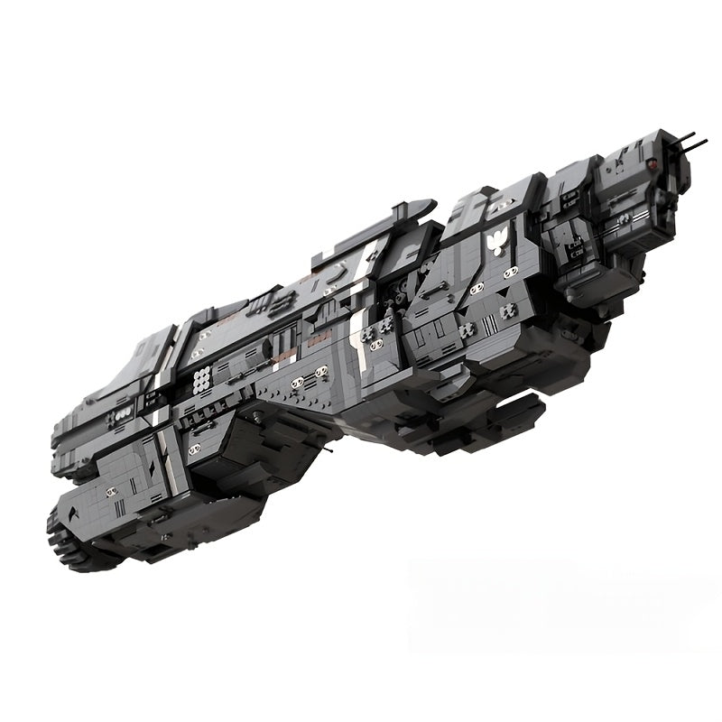 6595 Pieces MOC Sci-Fi Heavy Cruiser UNSC Warship Building Kit – Modular Micro Bricks Collectible Interstellar Vessel Model for Adults, Space Enthusiasts, Home Office Display Decor & Gift