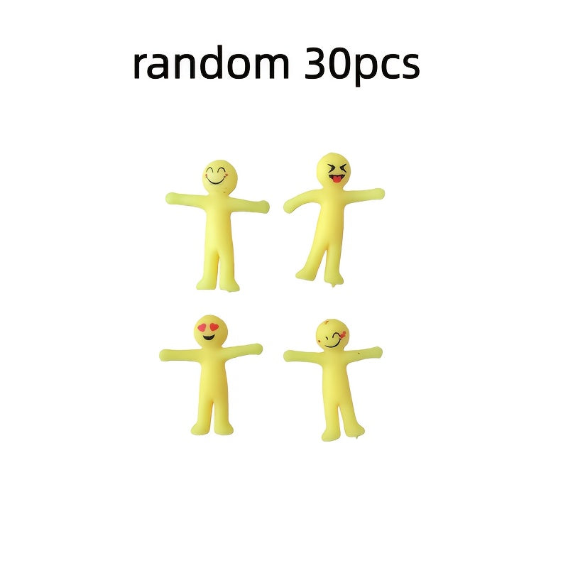 30pcs Stretchable Lala Figure Toys for Kids - Creative Semi-Soft Plastic Mini Dolls, Sensory Fidget Toy, Party Favor Goody Bag Filler, Stocking Stuffer & Christmas Gift for Boys & Girls, Random Styles