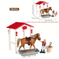 Deluxe Farm Ranch Playset with Stable & Horses – PVC Horseback Riding Scene with Rider, Horses, Fence & Cowboy Accessories | Kids Pretend Play Toy for Boys & Girls | Christmas Birthday Gift