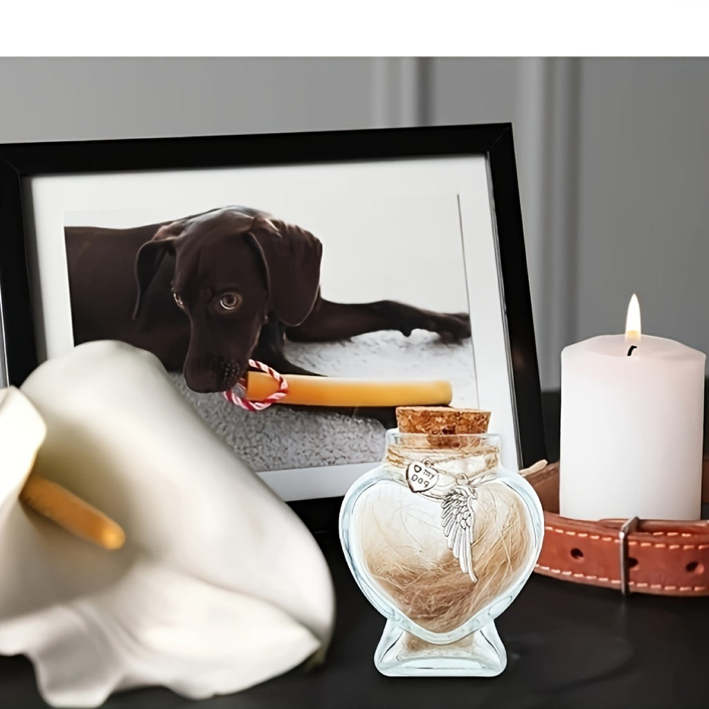 Pet Memorial Hair Bottle Keepsake – Decorative Remembrance Box for Dog & Cat Fur, Heartfelt Pet Loss Gift & Memory Keepsake for Beloved Pets