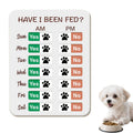 Pet Feeding Reminder Sign with Sliding Tracker – Dog & Cat Daily Morning & Evening Feeding Record Board, Adhesive Wall & Refrigerator Mount, Cute Pet Feeding Schedule Tracker for Multi-Pet Households