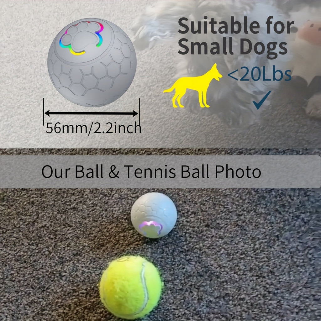 Smart Rechargeable Bouncing Dog Toy Ball – Automatic Interactive Self-Moving Ball with Smart Mode for Dogs, USB Rechargeable Electric Fetch Toy for Indoor & Outdoor Play