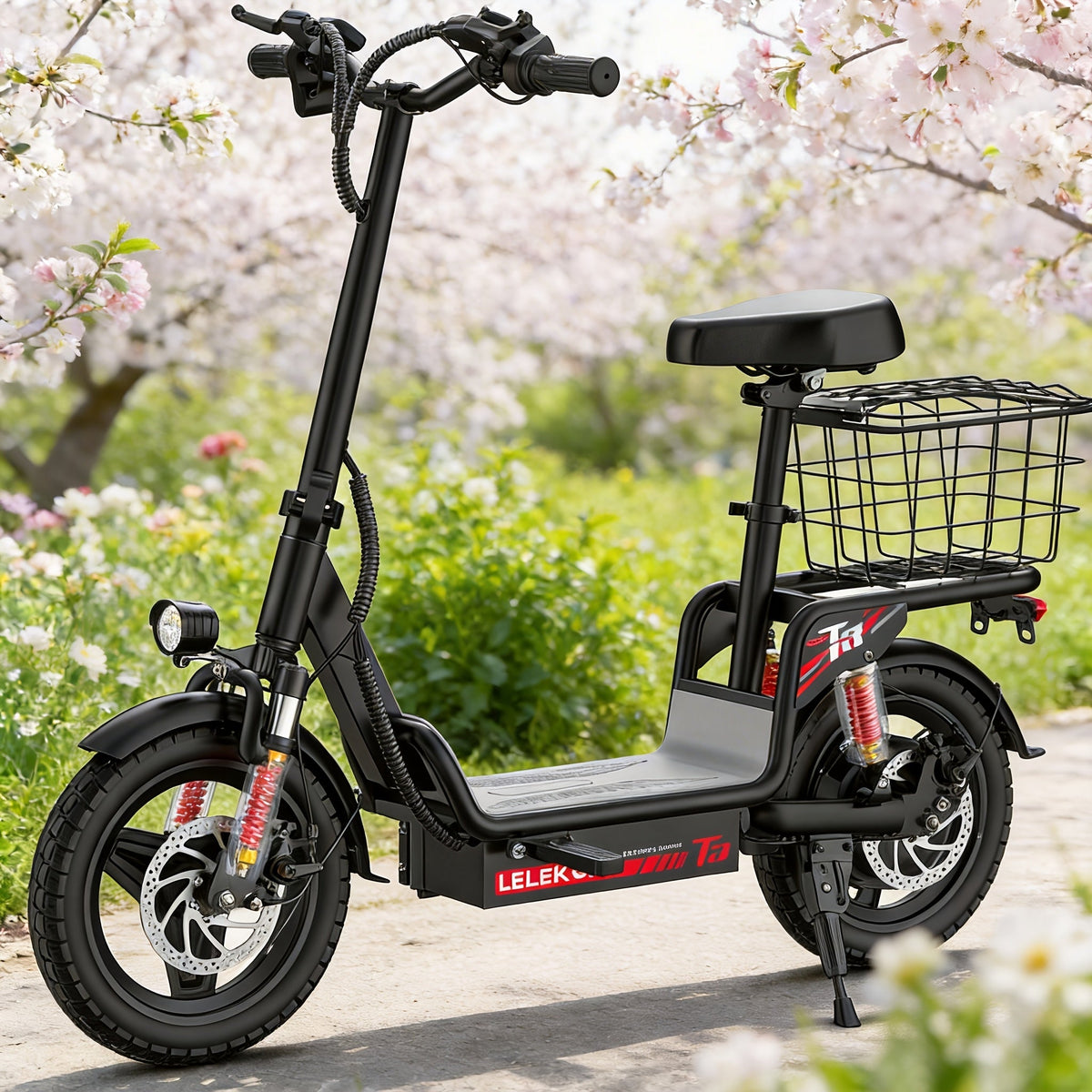 Urban Commuter Electric Scooter & Folding E-Bike 560W Peak Motor 48V Up to 35 Miles Range 330lbs Capacity – 15 to 24.5MPH City Commute E-Scooter for Adults