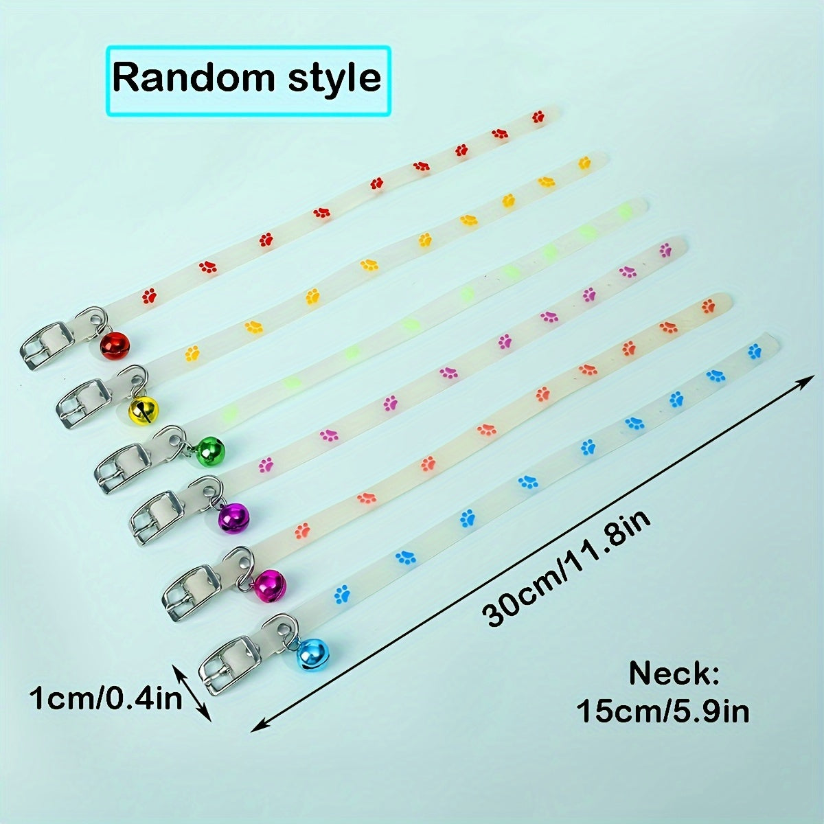 4-Pack Glow in the Dark Cat Collar with Bell Night Safety Reflective Glowing Collars for Outdoor Cats Blacklight Reactive Mixed Colors One Size Fits Most