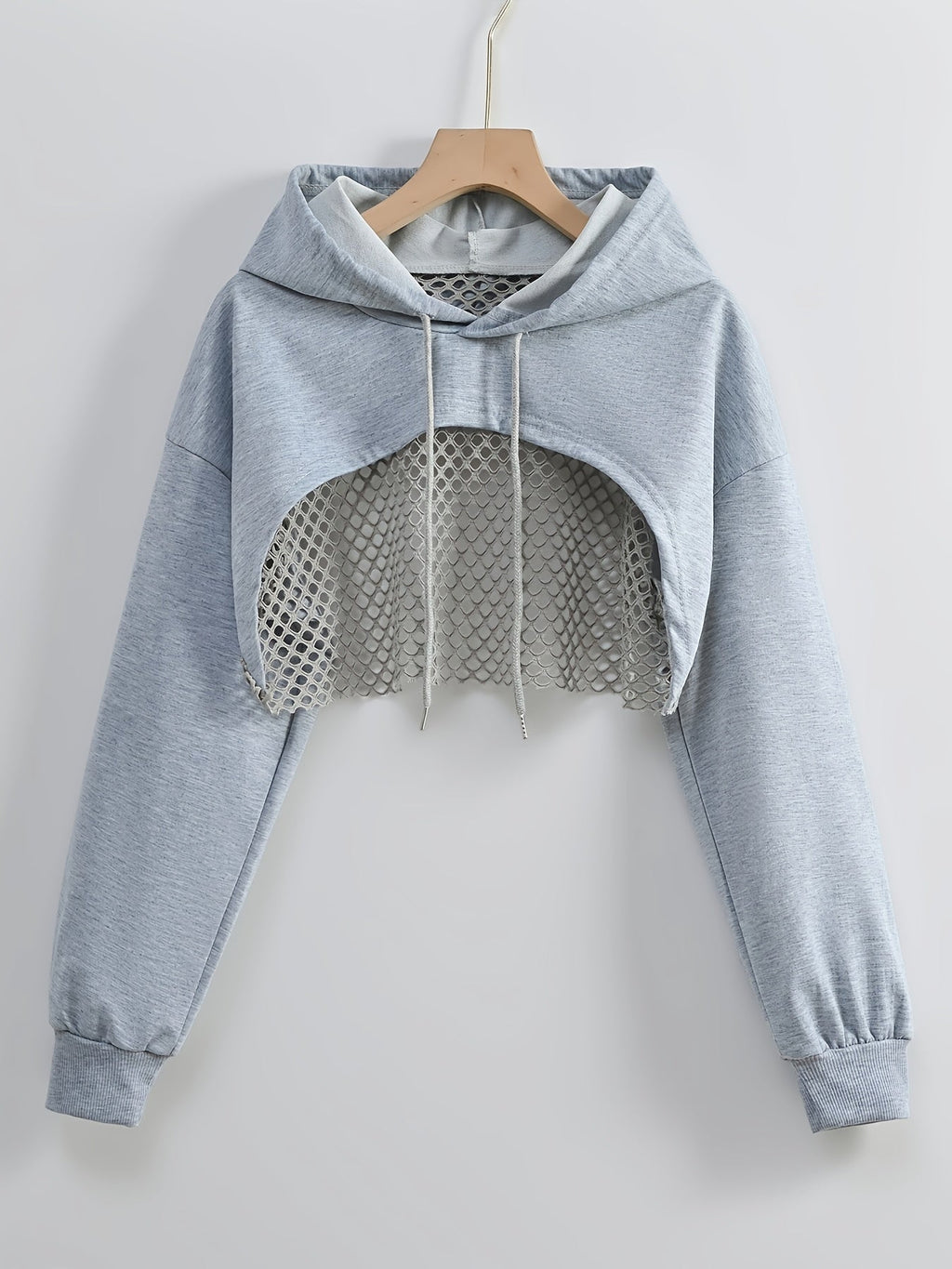 Women's Mesh Hoodie Solid Color American Street Style Sweet Spicy Fashion Jacket Top Black White XS S M L XL XXL