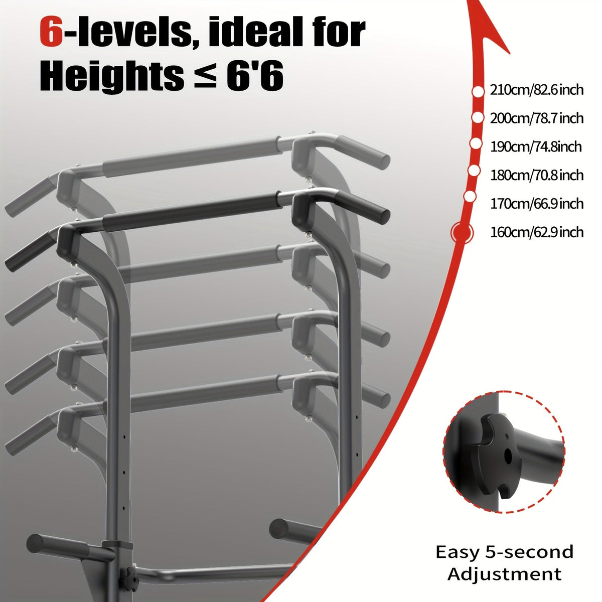 Adjustable Height Power Tower Dip Station – Multi-Function Pull Up Bar, Strength Training Workout Station for Home Gym – Black T055KX, No Backrest & Red T055CDU Models