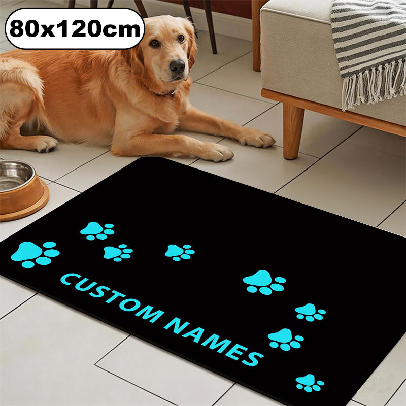 Personalized Diatomite Pet Feeding Mat with Custom Photo & Name – Quick-Dry Absorbent Diatom Mud Food Mat with Paw Print for Dog & Cat Bowls, Unique Pet Owner Gift