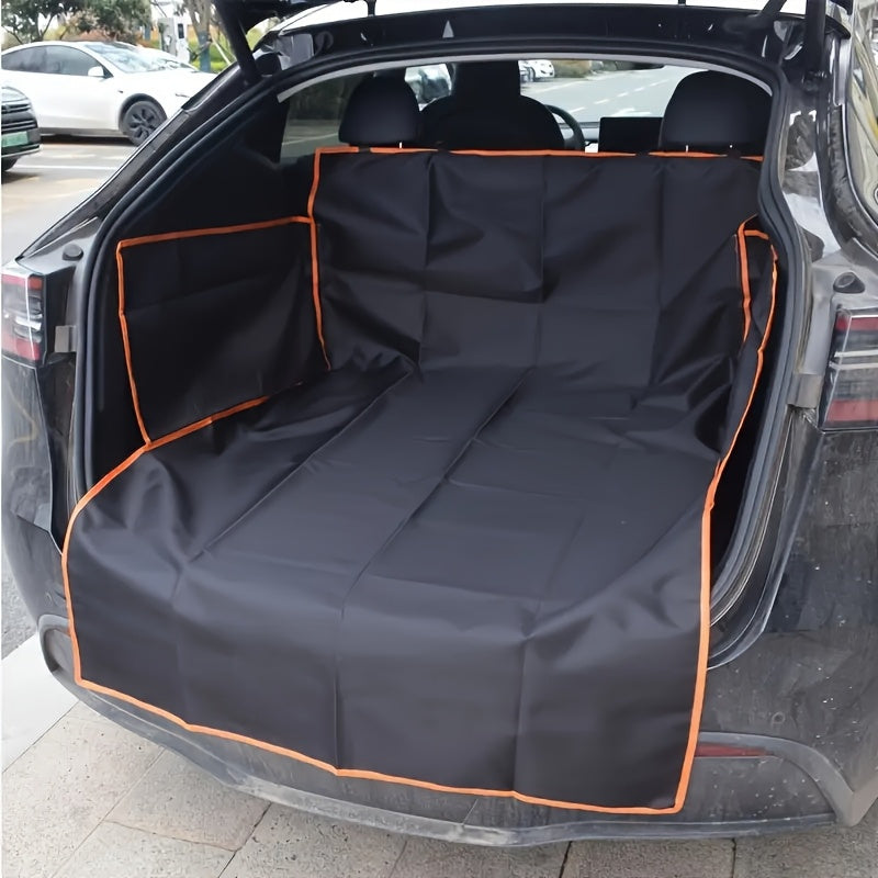 Dog Car Seat Cover & Trunk Cargo Liner Mat – Waterproof Anti-Slip Pet Mat for Back Seat, SUV & Truck Rear Cargo with 2 Hooks, Durable Dog Crate Travel Mat for Cars