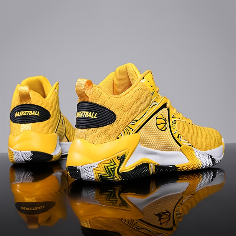 Men's High Top Basketball Shoes Anti-Slip Rubber Sole Breathable Lace-Up Sneakers for Men Durable Sports Running Shoes 3 Colors Sizes US 6.5-13.5 Cushioned Ankle Support