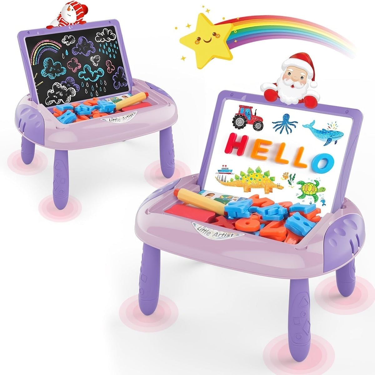 Kids Magnetic Drawing Board Double-Sided Doodle Board with Teaching Supplies – Portable Space-Saving Art Toy for Creative Drawing, Writing & Learning | Gift for Boys & Girls