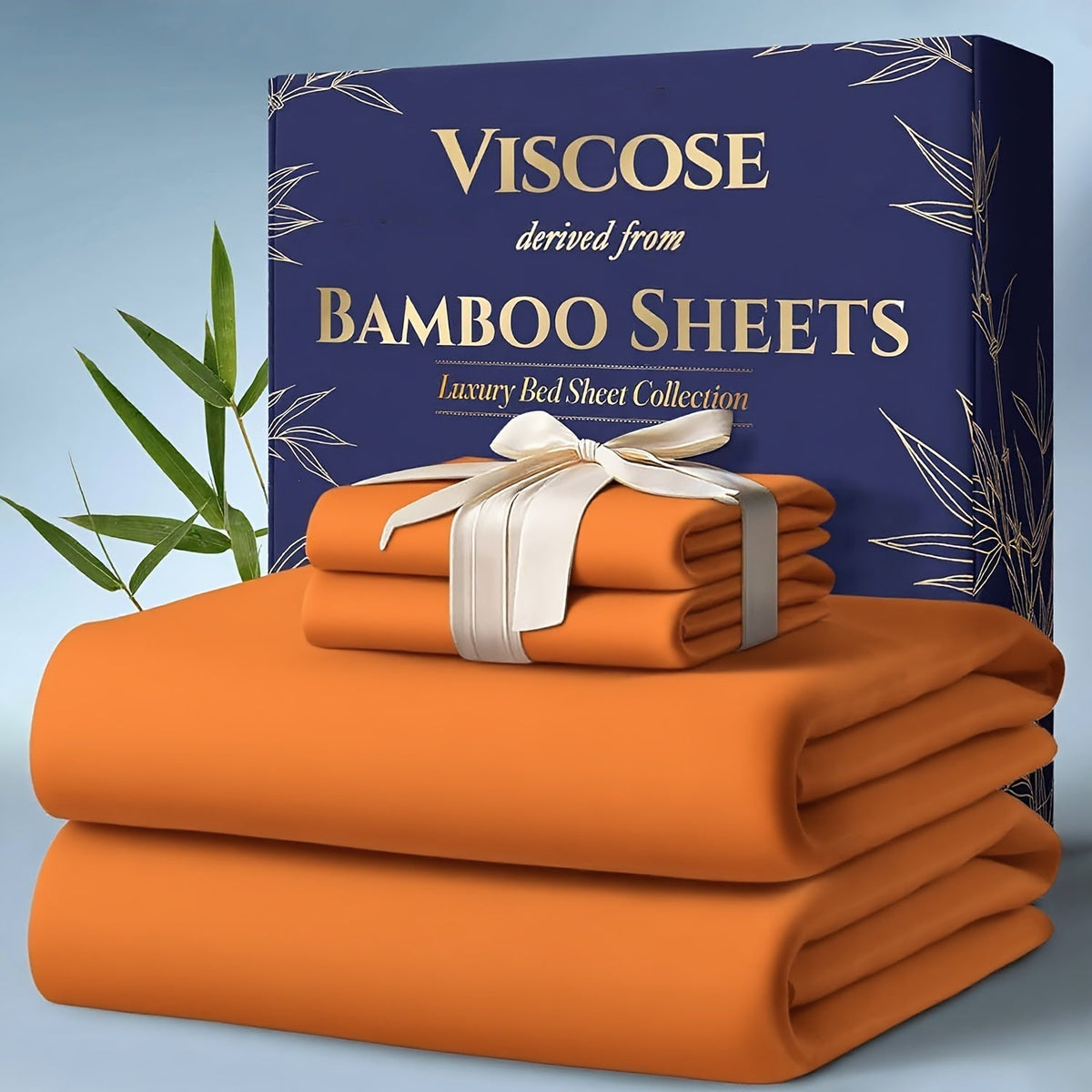 Cooling Bamboo Bed Sheet Sets – Ultra-Soft Breathable Deep Pocket Sheets for Hot Sleepers, Twin Full Queen King, 4-Piece Set with Pillowcases, Moisture-Wicking Temperature Regulating
