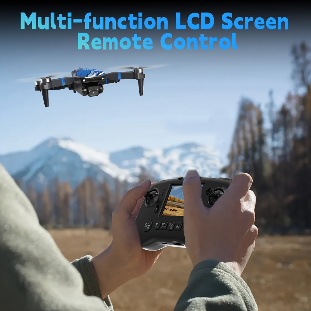 Foldable Drone with Camera for Adults Brushless Motor, 2.8-Inch LCD Screen Remote, 270° Obstacle Avoidance, Dual Camera, Altitude Hold, Headless Mode, 3D Flips, 32G SD Card – Beginner RC Quadcopter with 3 Speeds & One-Key Takeoff