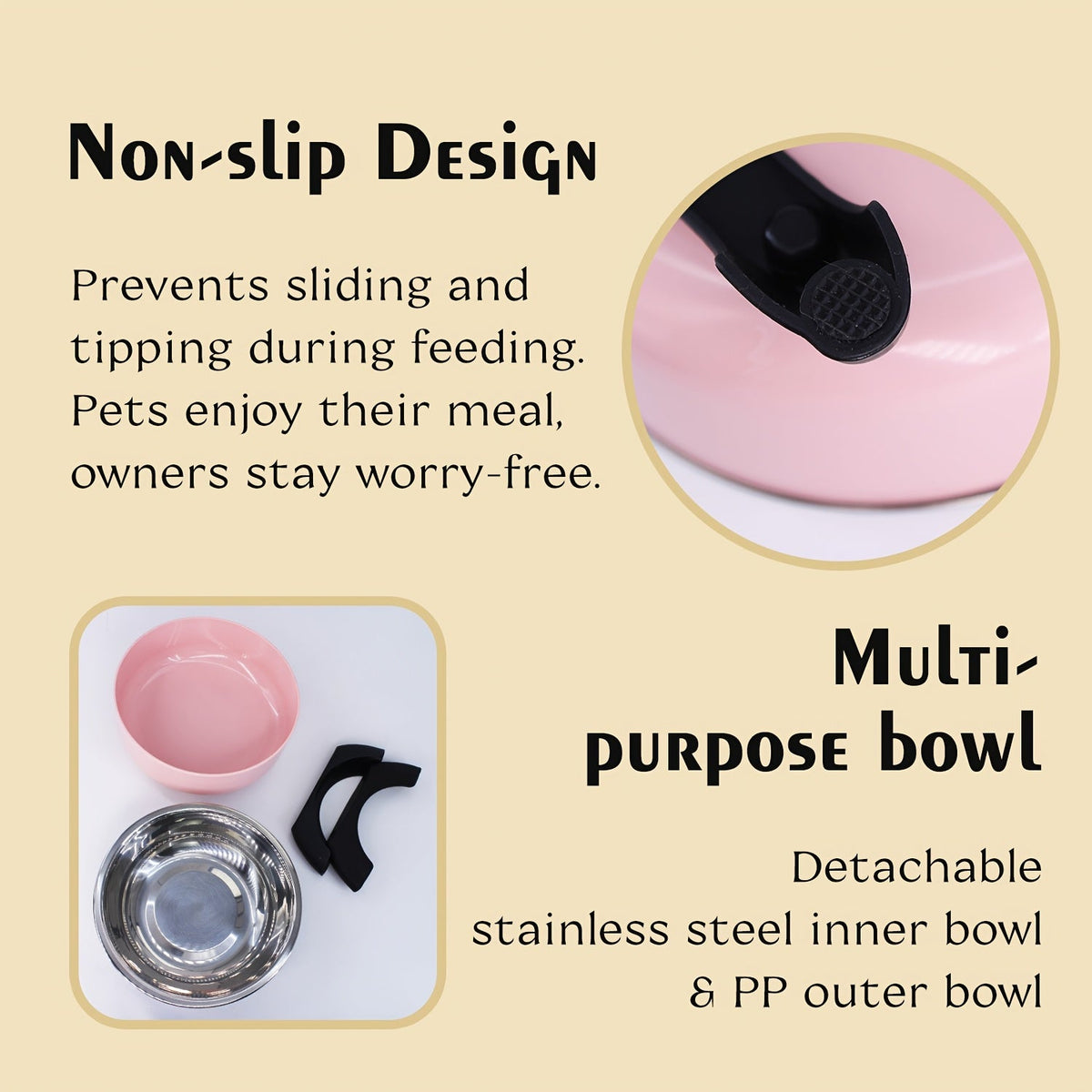 Personalized Stainless Steel Elevated Pet Bowl for Small Dogs – Anti-Slip Raised Feeder with Custom Name & Pattern, Neck Protection Design, Easy Clean Dog Food Water Dish