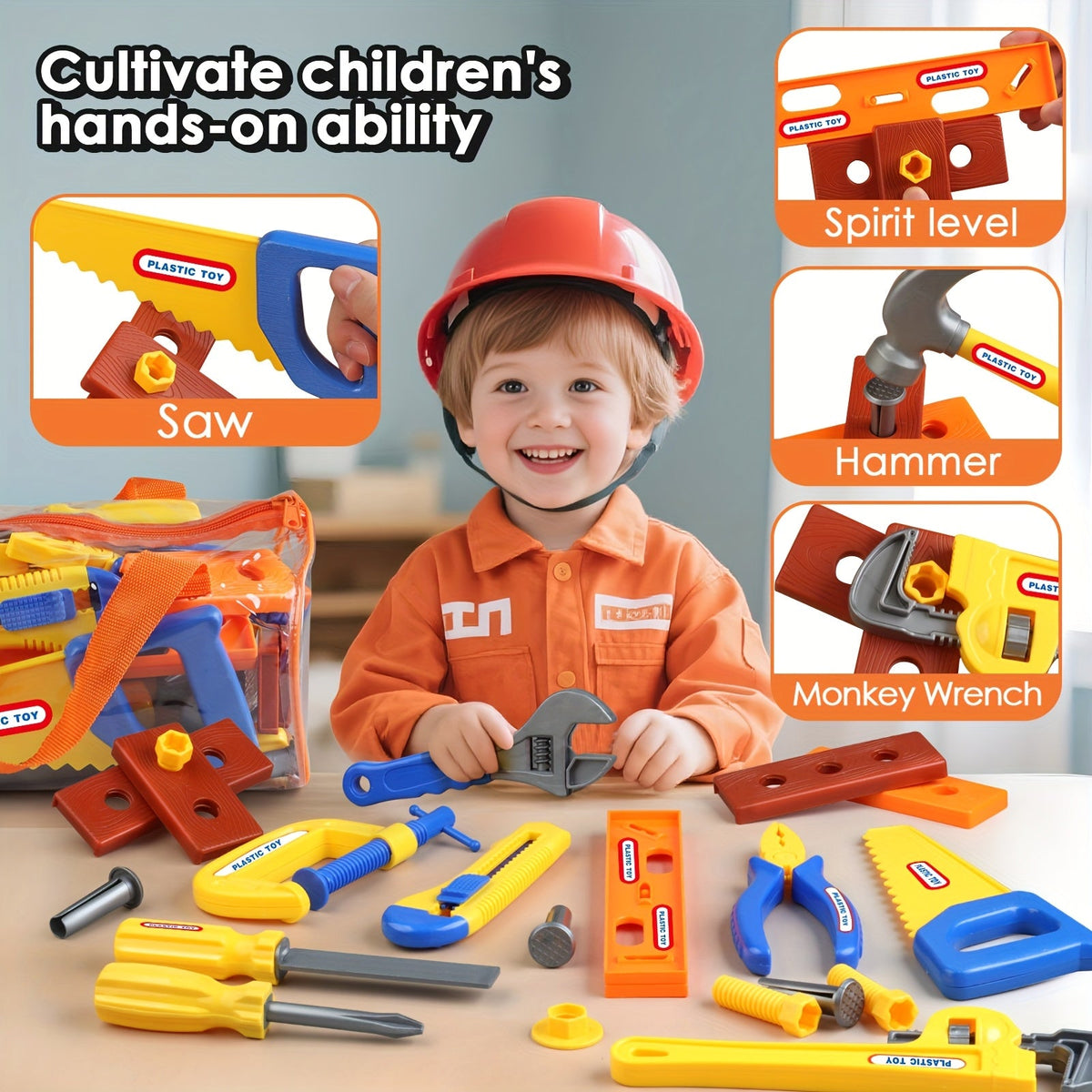 Kids Toy Tool Box Set 10 19 or 30 Piece Simulation Screwdriver Tool Kit Pretend Play Construction Toys for Boys Girls Toddlers STEM Learning Home Role Play Birthday Gift Random Color