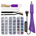 Hotfix Rhinestone Applicator Kit Complete Bedazzling Set with Wand 7 Tips Multi-Color Crystal Stones Tweezers Wax Pens & Storage Bag - DIY Bling Tool for Clothing Fabric Leather Crafts