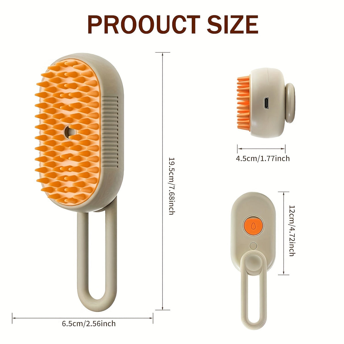 3-in-1 Rechargeable Cat Steam Brush Self-Cleaning Grooming Comb with Steaming Technology for Cats Detangle Shedding Removal Spray System USB Rechargeable Pet Grooming Tool