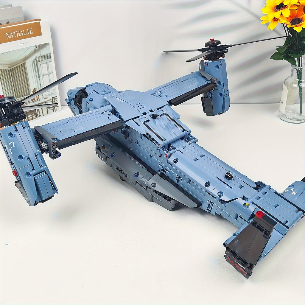 1480pcs Military Aircraft Building Blocks Set Fighter Jet Helicopter Osprey Airplane Bricks with Shock-Absorbing Landing Gear Assembly Model Desk Ornament Gift