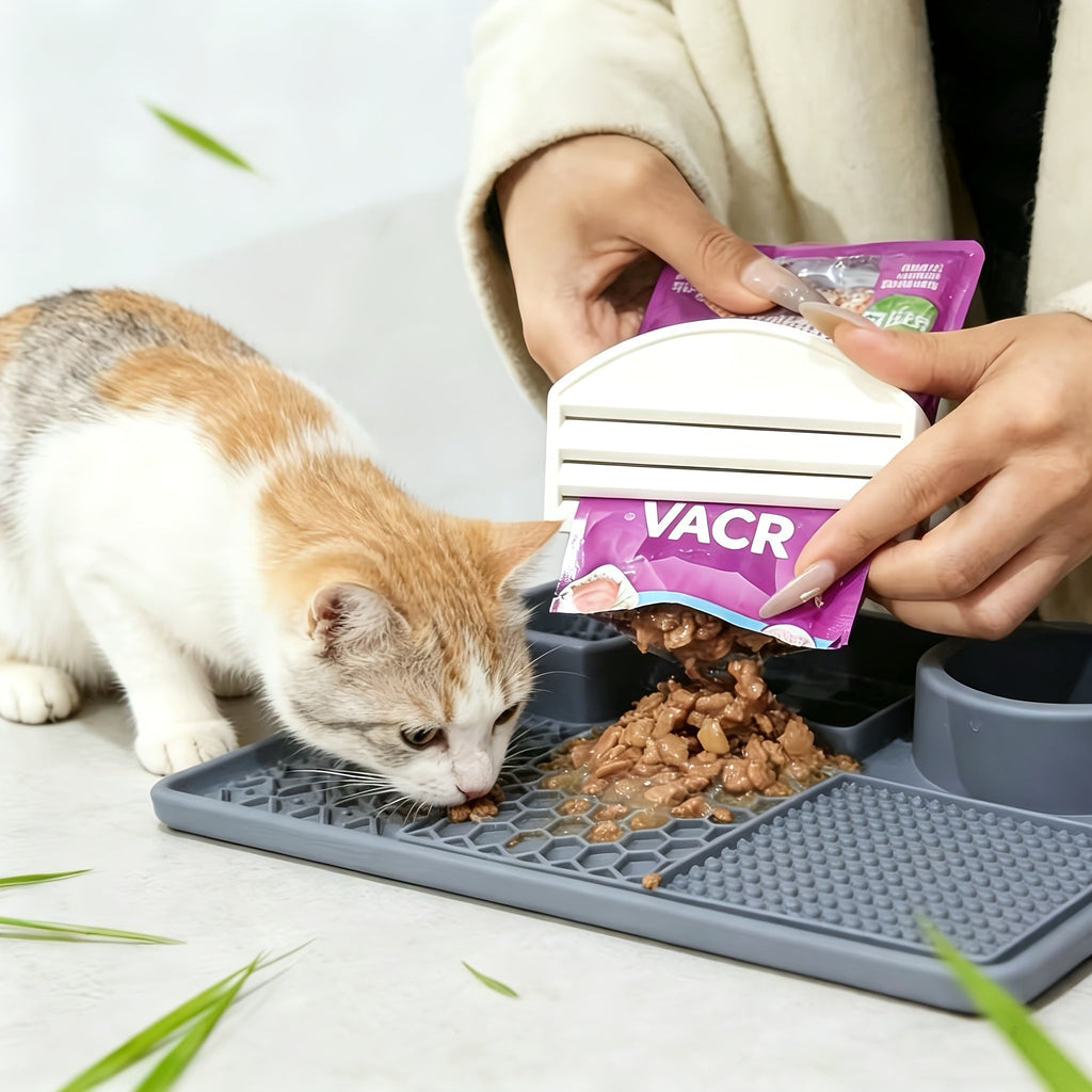 Cat Food Scraper Dispenser for Wet Cat Food - Plastic No-Mess Portion Scraper Tool for Canned Cat Food, Keeps Hands Clean, No Battery Required, Ideal for Kittens and Adult Cats, 6 Colors
