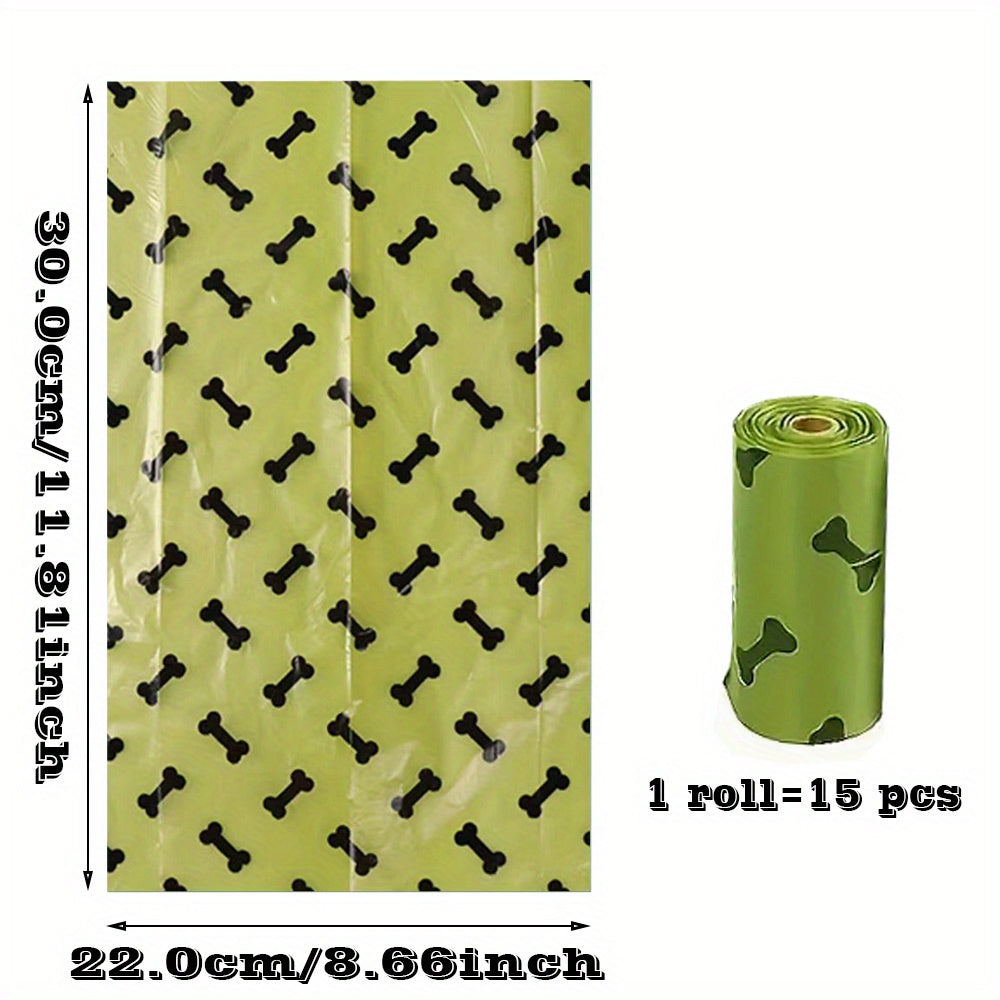Dog Poop Bags with Dispenser 61-Piece Set - 60 Leak-Proof Unscented Waste Bags on 4 Rolls with Bone Design Dispenser Holder, Biodegradable-Friendly Dog Waste Bags for Outdoor Walks, Parks & Travel Pet Cleaning