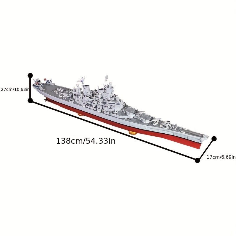 8038 Pcs USS Iowa BB-61 Battleship Building Blocks Model Kit – Large Scale Military Naval Warship Assembly Set for Adults & Teens 14+, Historical Replica, Military Collector Gift & Home Display