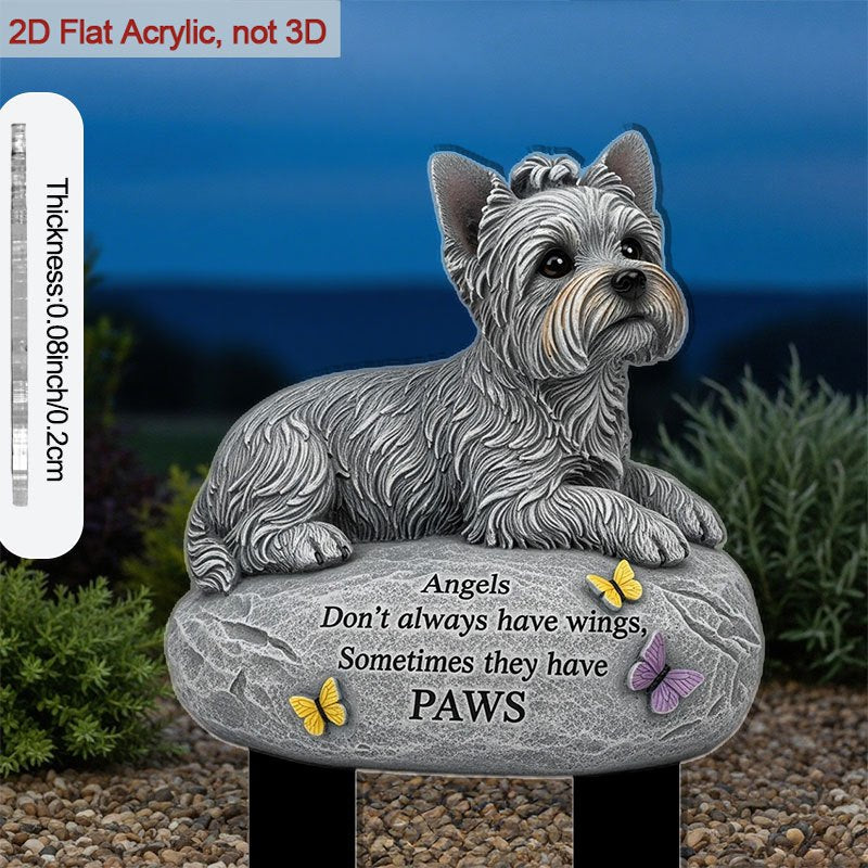 Acrylic Dog Memorial Garden Stake – 9-Inch 2D Flat Outdoor Grave Site Tribute Stake, Cute Dog Whispers of Love Design, Pet Loss Remembrance Marker for Garden Yard Cemetery, Healing Memorial Gift