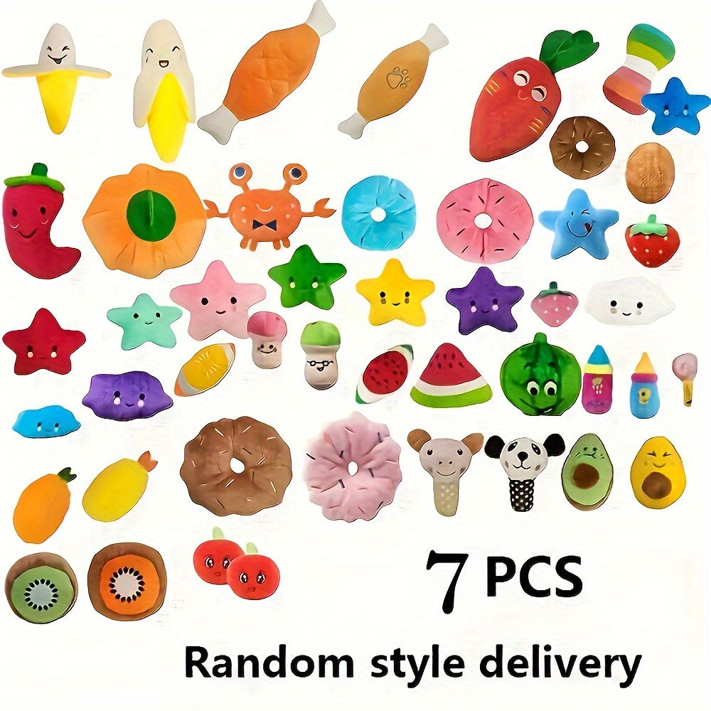 Small Dog Teething Plush Toys 7-Piece Random Set – Soft Stuffed Chew Toys Variety Pack for Puppies & Small Breed Dogs, Fun Squeaky Plush Bundle for Teething, Play & Comfort